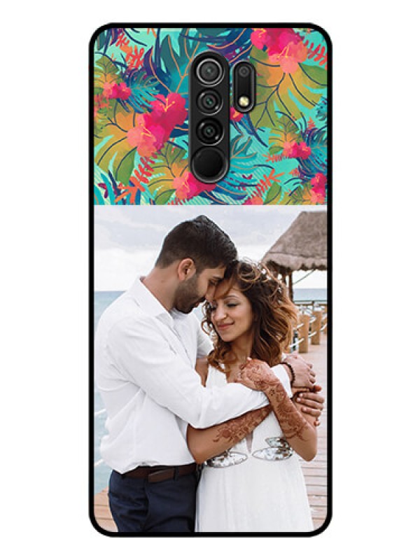 Custom Poco M2 Photo Printing on Glass Case  - Watercolor Floral Design