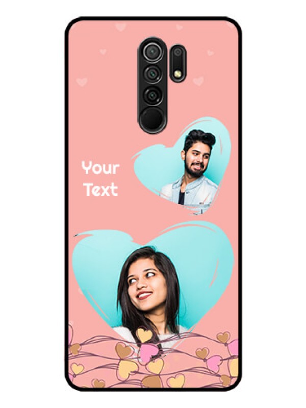 Custom Poco M2 Custom Glass Mobile Case  - Love Doodle Design