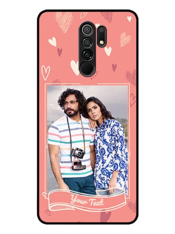 Custom Poco M2 Custom Glass Phone Case  - Love doodle art Design