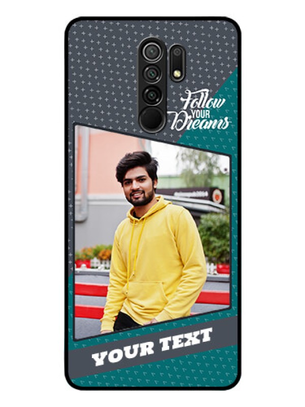 Custom Poco M2 Personalized Glass Phone Case  - Background Pattern Design with Quote