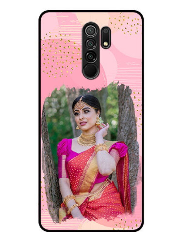 Custom Poco M2 Personalized Glass Phone Case  - Gold Glitter Splash Design