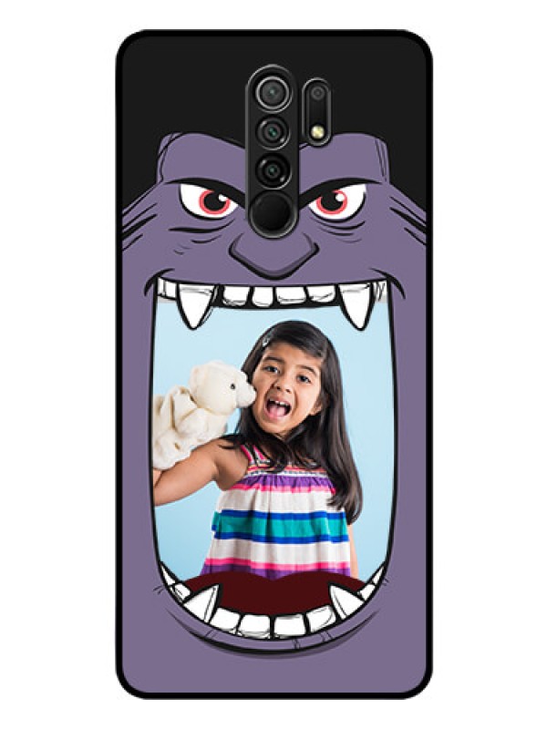 Custom Poco M2 Custom Glass Phone Case  - Angry Monster Design