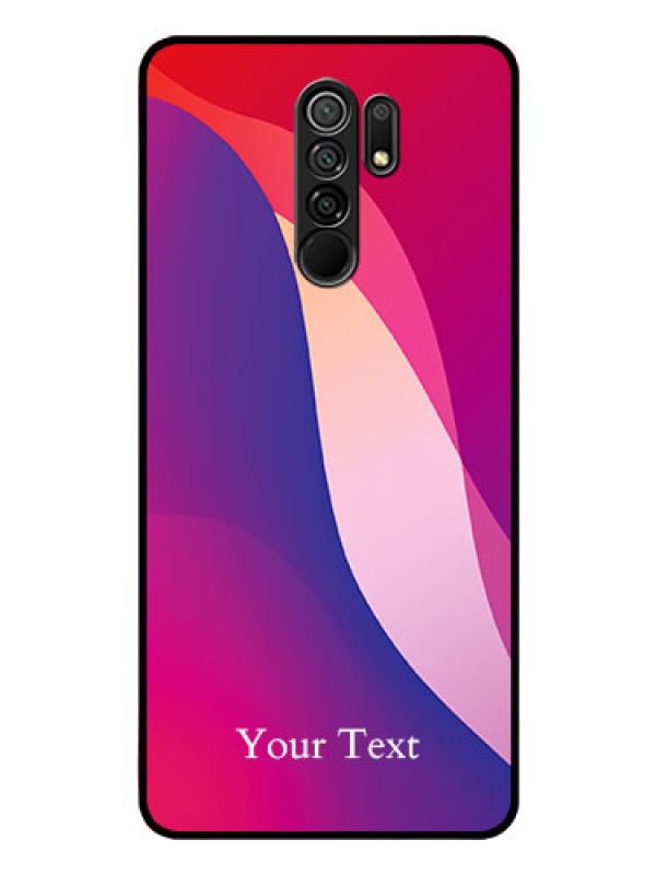 Custom Poco M2 Personalized Glass Phone Case - Digital abstract Overlap Design
