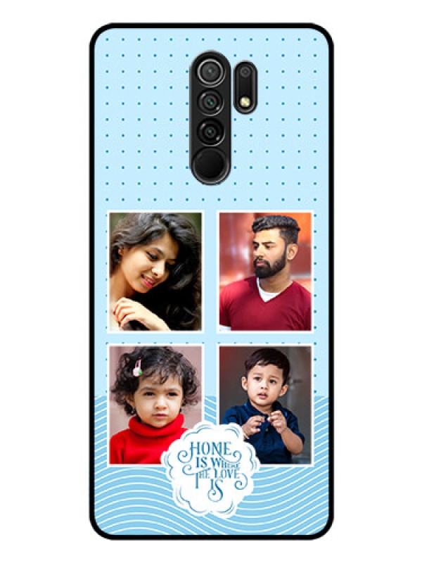 Custom Poco M2 Custom Glass Phone Case - Cute love quote with 4 pic upload Design