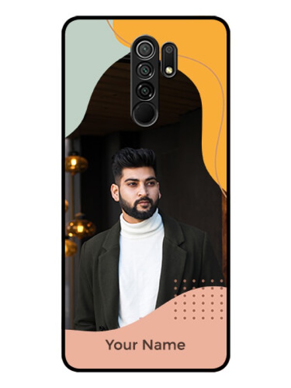 Custom Poco M2 Personalized Glass Phone Case - Tri-coloured overlay design