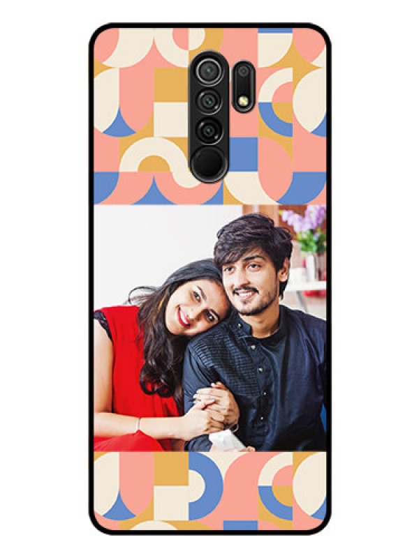 Custom Poco M2 Photo Printing on Glass Case - Semi-circle Maze Pattern Design