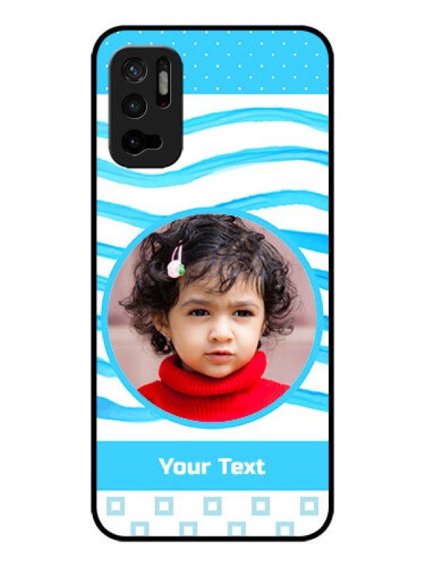 Custom Poco M3 Pro 5G Custom Glass Phone Case - Simple Blue Case Design