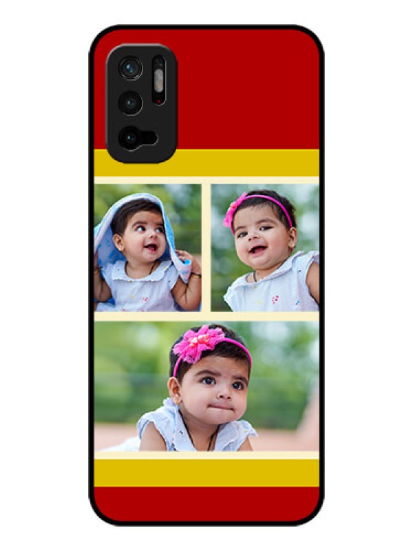 Custom Poco M3 Pro 5G Custom Glass Mobile Case - Multiple Pic Upload Design
