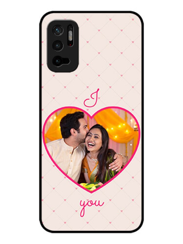 Custom Poco M3 Pro 5G Custom Glass Mobile Case - Heart Shape Design