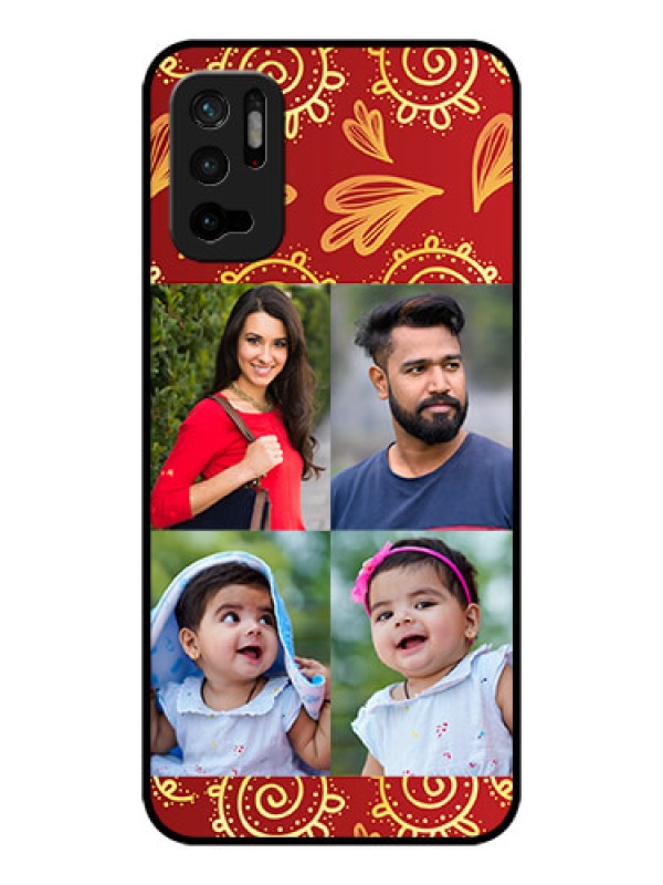 Custom Poco M3 Pro 5G Photo Printing on Glass Case - 4 Image Traditional Design