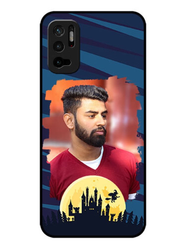 Custom Poco M3 Pro 5G Photo Printing on Glass Case - Halloween Witch Design 