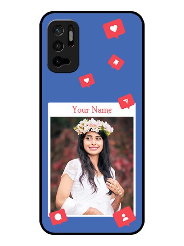 Custom Poco M3 Pro 5G Custom Glass Phone Case - Like Share And Comment Design