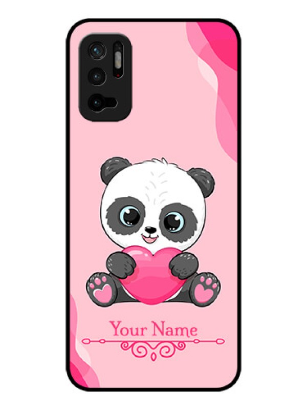 Custom Poco M3 Pro 5G Custom Glass Mobile Case - Cute Panda Design