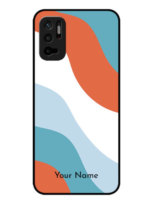 Custom Poco M3 Pro 5G Custom Glass Mobile Case - coloured Waves Design