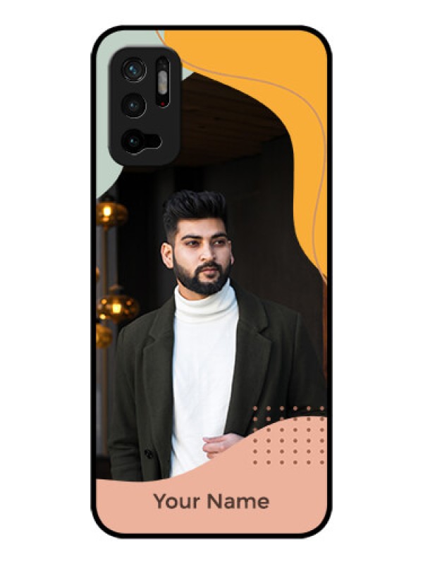 Custom Poco M3 Pro 5G Personalized Glass Phone Case - Tri-coloured overlay design