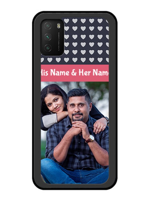 Custom Poco M3 Custom Glass Mobile Case  - Love Symbols Design