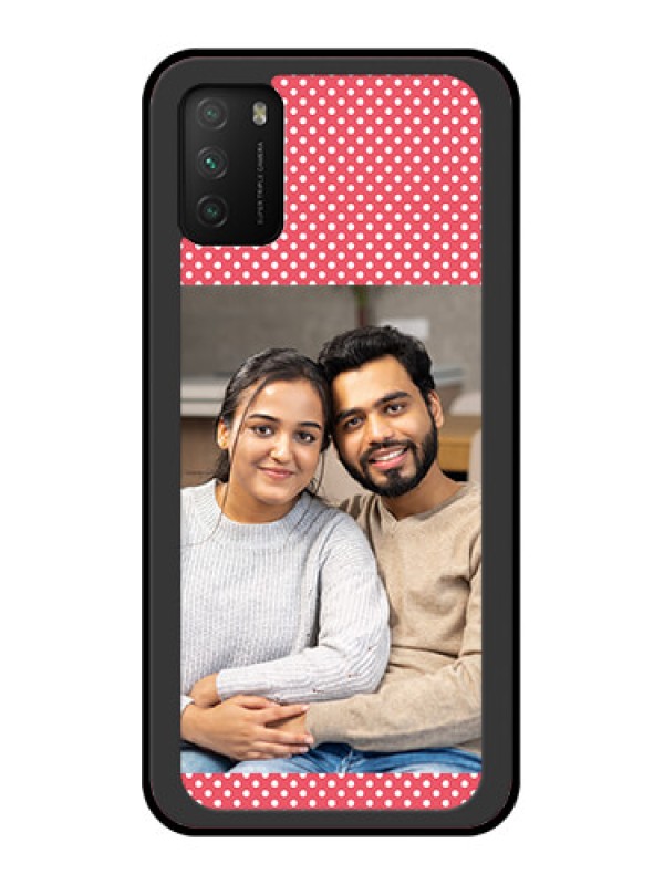 Custom Poco M3 Custom Glass Phone Case  - White Dotted Design