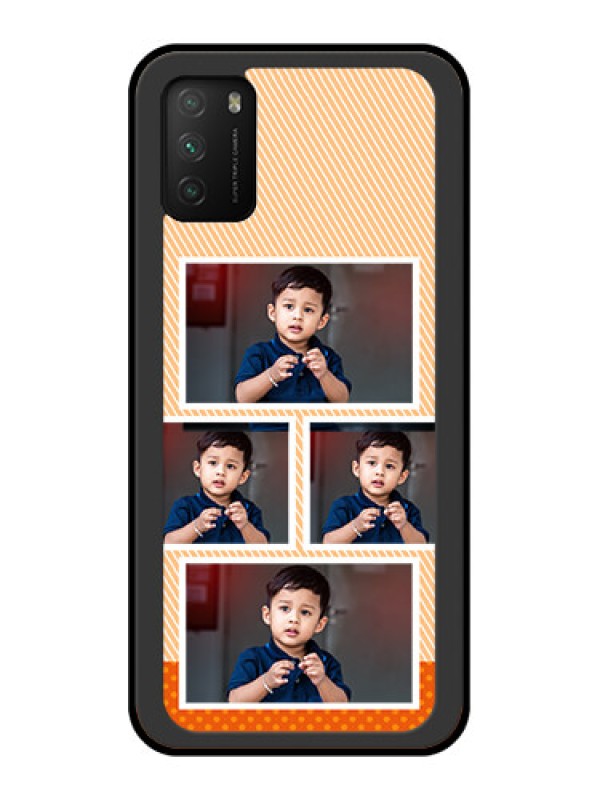 Custom Poco M3 Photo Printing on Glass Case  - Bulk Photos Upload Design