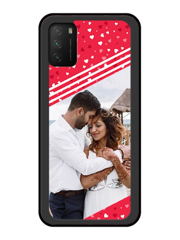 Custom Poco M3 Custom Glass Mobile Case  - Valentines Gift Design