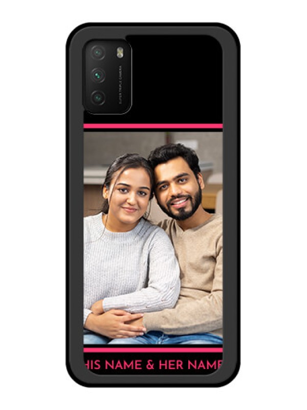 Custom Poco M3 Custom Glass Mobile Case  - with Add Text Design