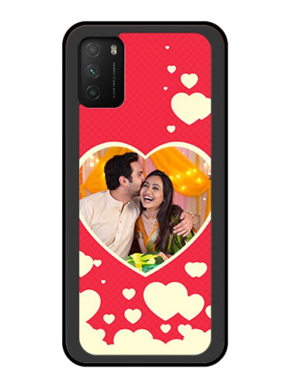 Custom Poco M3 Custom Glass Mobile Case  - Love Symbols Phone Cover Design