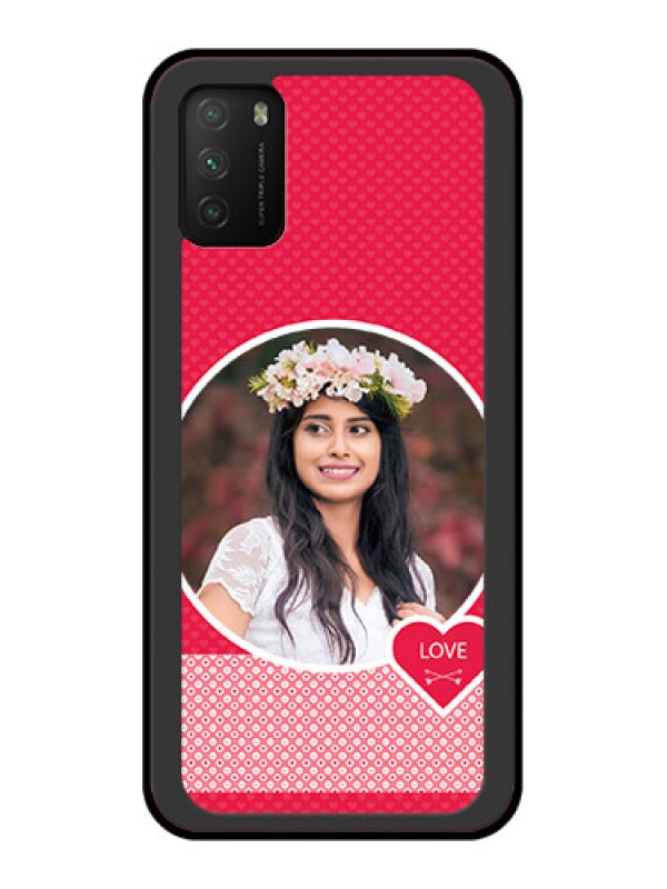 Custom Poco M3 Personalised Glass Phone Case  - Pink Pattern Design