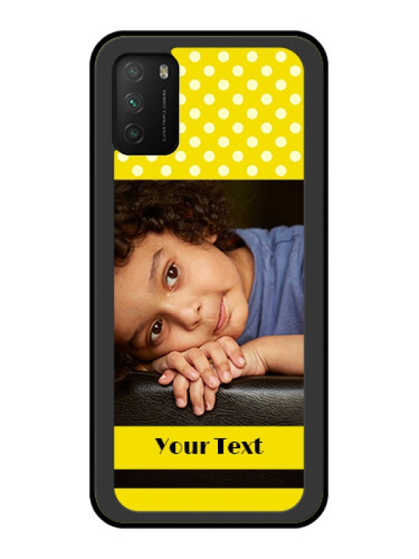 Custom Poco M3 Custom Glass Phone Case  - Bright Yellow Case Design