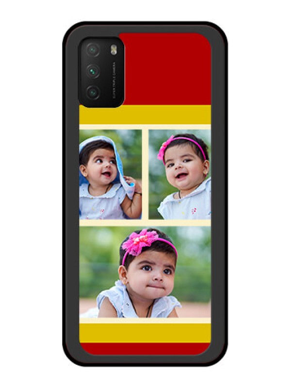 Custom Poco M3 Custom Glass Mobile Case  - Multiple Pic Upload Design