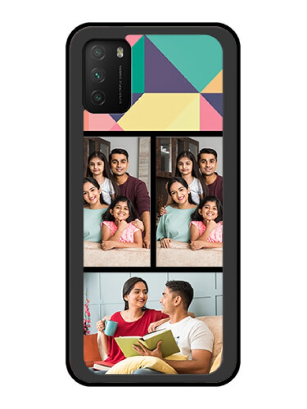 Custom Poco M3 Custom Glass Phone Case  - Bulk Pic Upload Design
