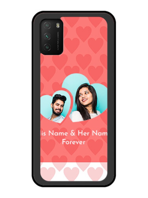 Custom Poco M3 Personalized Glass Phone Case  - Couple Pic Upload Design