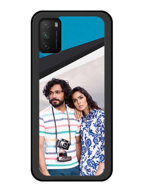 Custom Poco M3 Photo Printing on Glass Case  - Simple Pattern Photo Upload Design
