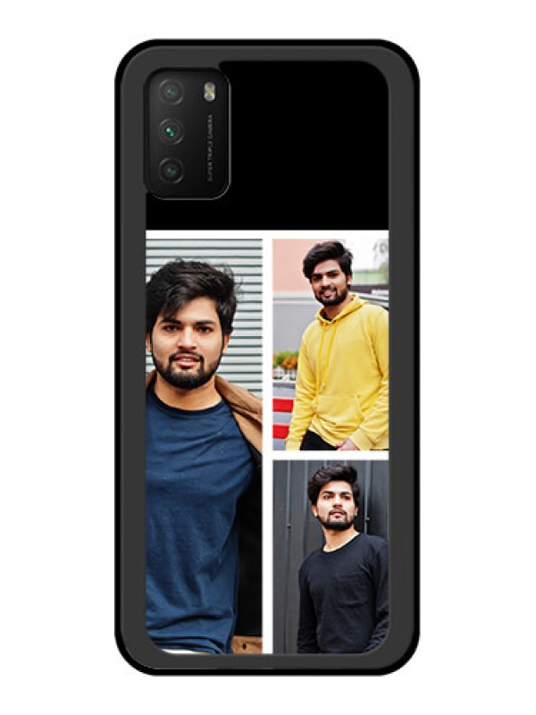 Custom Poco M3 Photo Printing on Glass Case  - Upload Multiple Picture Design