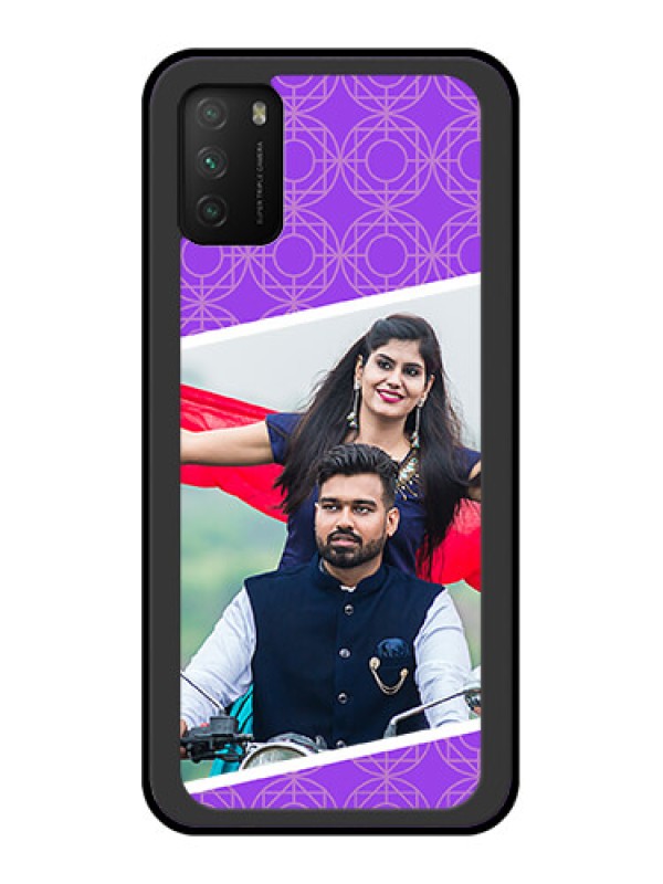 Custom Poco M3 Custom Glass Phone Case  - Violet Pattern Design