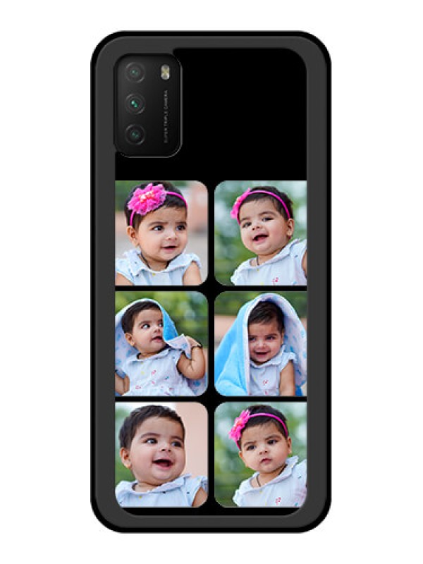 Custom Poco M3 Photo Printing on Glass Case  - Multiple Pictures Design