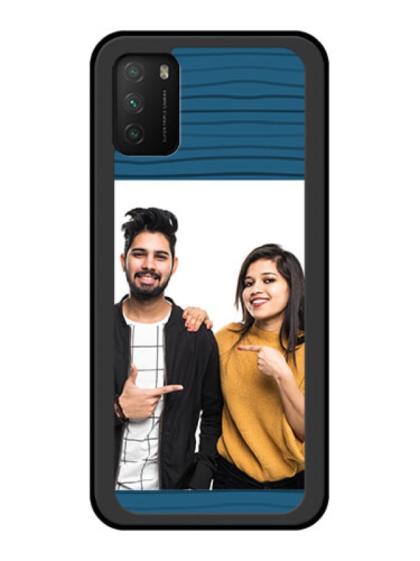 Custom Poco M3 Custom Glass Phone Case  - Blue Pattern Cover Design