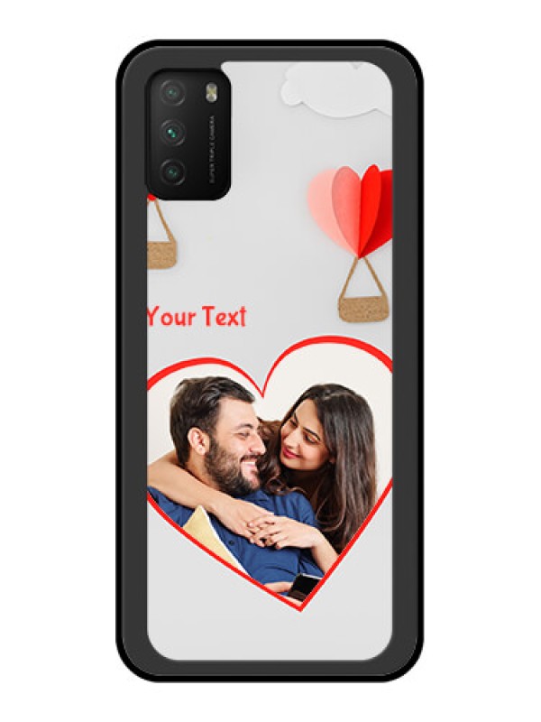 Custom Poco M3 Custom Glass Mobile Case  - Parachute Love Design
