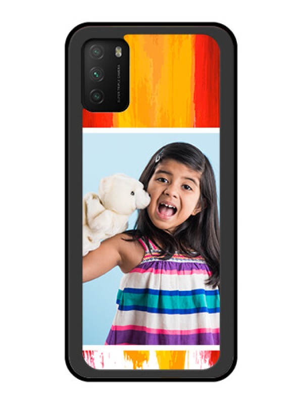 Custom Poco M3 Personalized Glass Phone Case  - Multi Color Design