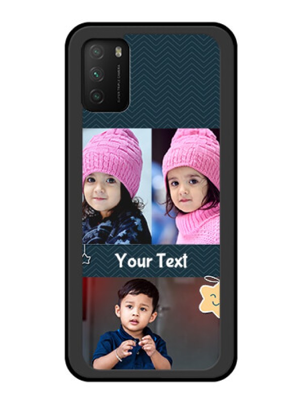 Custom Poco M3 Custom Glass Mobile Case  - Hanging Stars Design