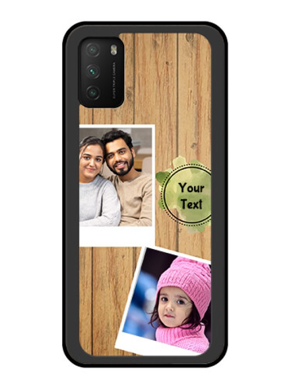 Custom Poco M3 Custom Glass Phone Case  - Wooden Texture Design