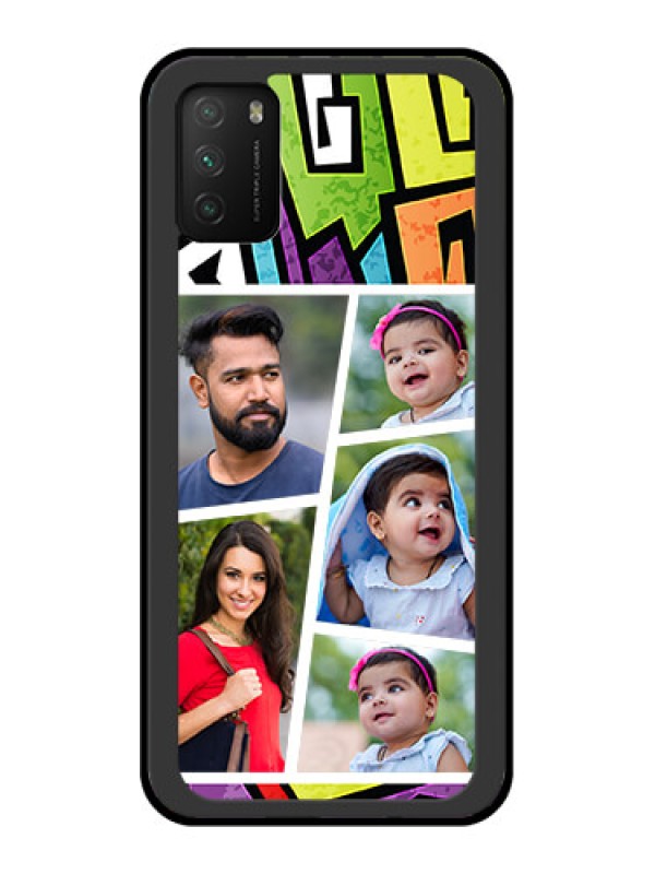 Custom Poco M3 Custom Glass Phone Case  - Graffiti pattern Design