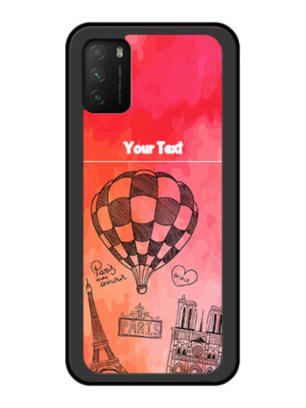 Custom Poco M3 Custom Glass Phone Case  - Paris Theme Design
