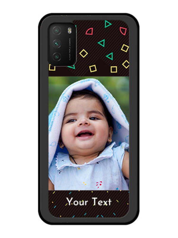 Custom Poco M3 Custom Glass Phone Case  - with confetti birthday design