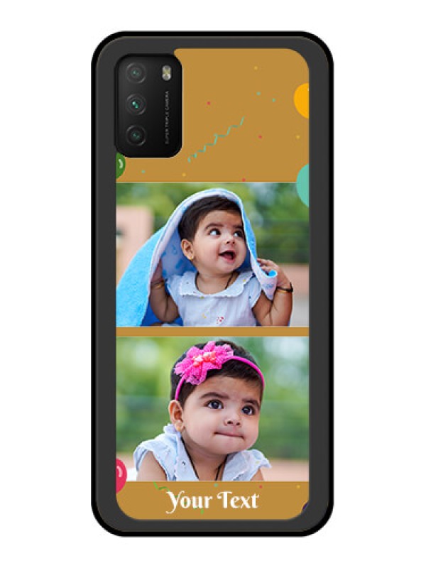 Custom Poco M3 Personalized Glass Phone Case  - Image Holder with Birthday Celebrations Design
