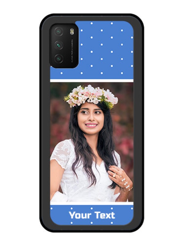 Custom Poco M3 Photo Printing on Glass Case  - Polka dots design