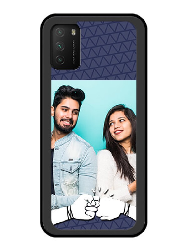 Custom Poco M3 Photo Printing on Glass Case  - with Best Friends Design  