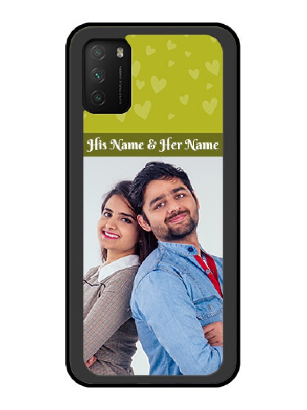 Custom Poco M3 Custom Glass Phone Case  - You & Me Heart Design