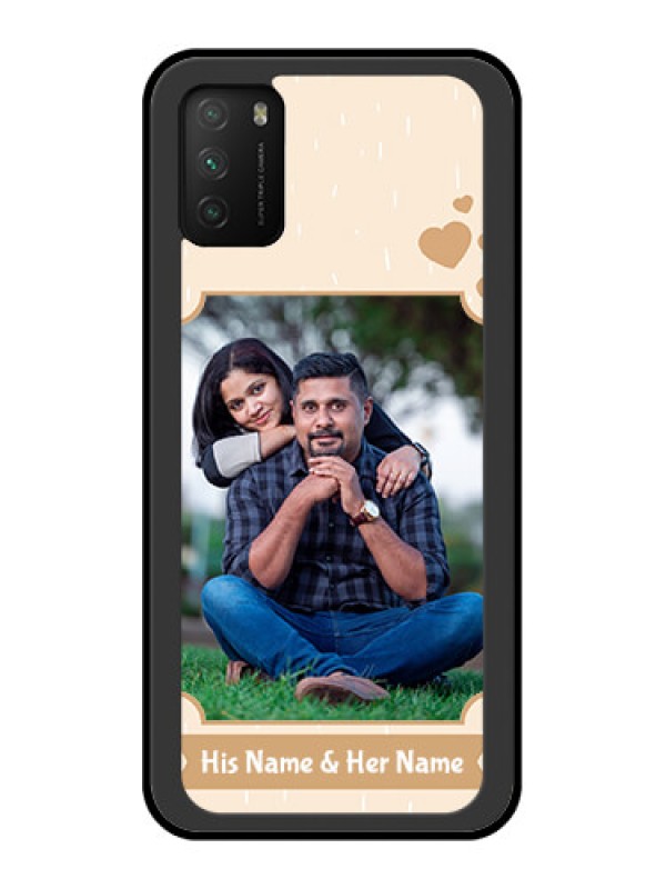 Custom Poco M3 Custom Glass Phone Case  - with confetti love design 