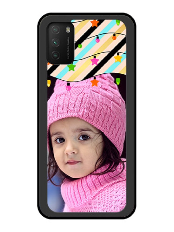 Custom Poco M3 Custom Glass Mobile Case  - Lights Hanging Design