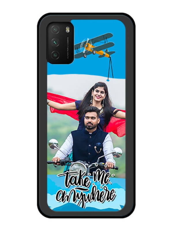 Custom Poco M3 Custom Glass Mobile Case  - Traveller Design 