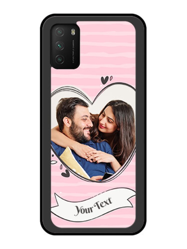 Custom Poco M3 Custom Glass Phone Case  - Vintage Heart Design